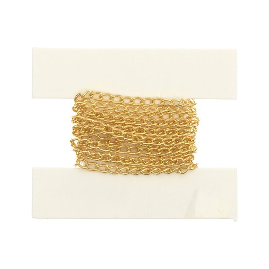 Gold Plated Light Curb Chain 3mm x 1m