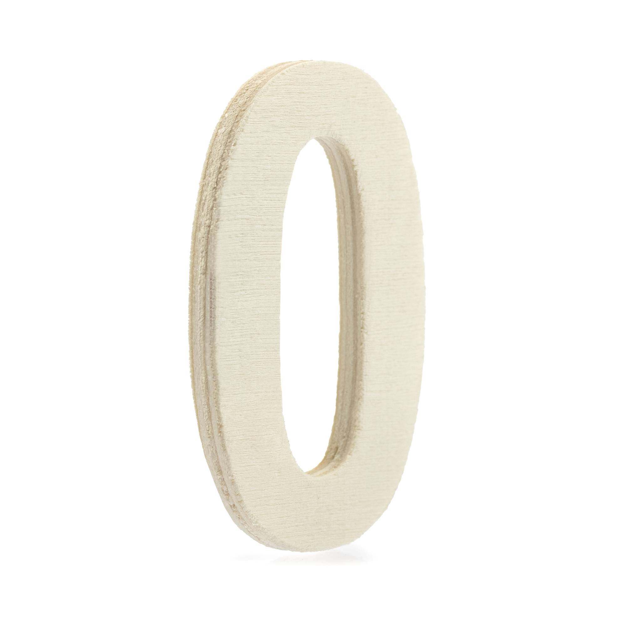 Small Wooden Number 0 6.5cm