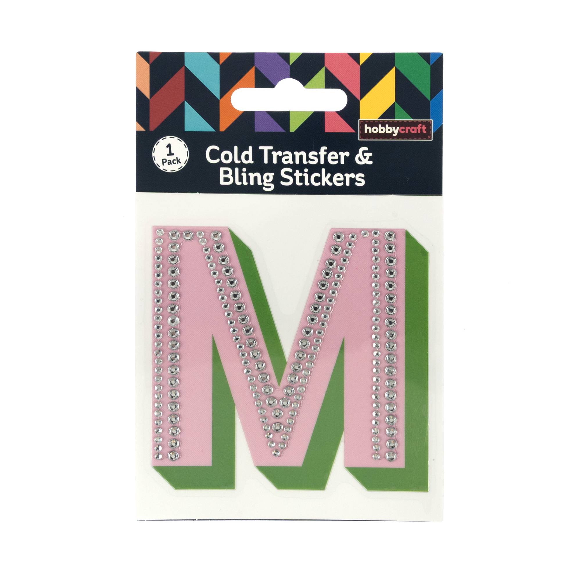 Cold Transfer and Bling Letter M Sticker Set