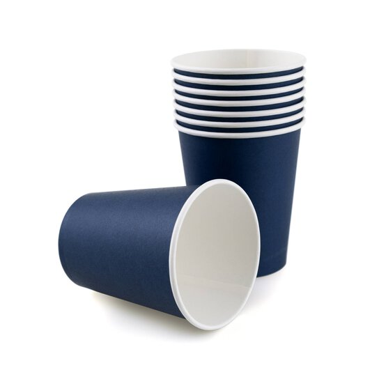 Midnight Blue Paper Cups 8 Pack