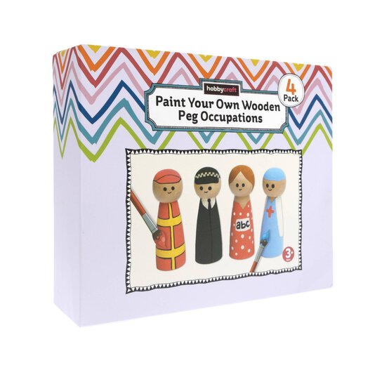 Paint Your Own Wooden Peg Occupations Kit 4 Pack