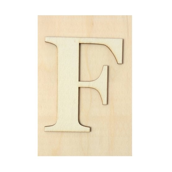 Wooden Letter F Plaque 10cm x 15cm