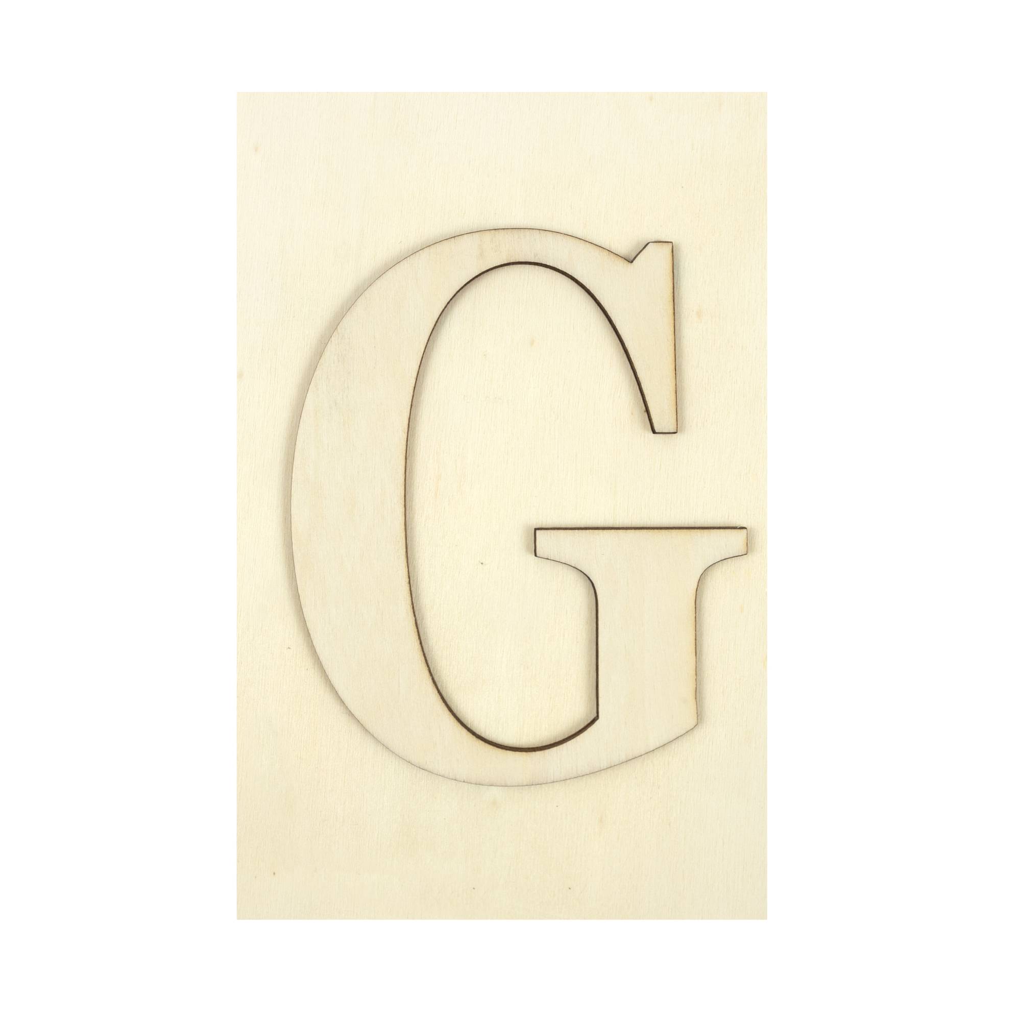Wooden Letter G Plaque 10cm x 15cm