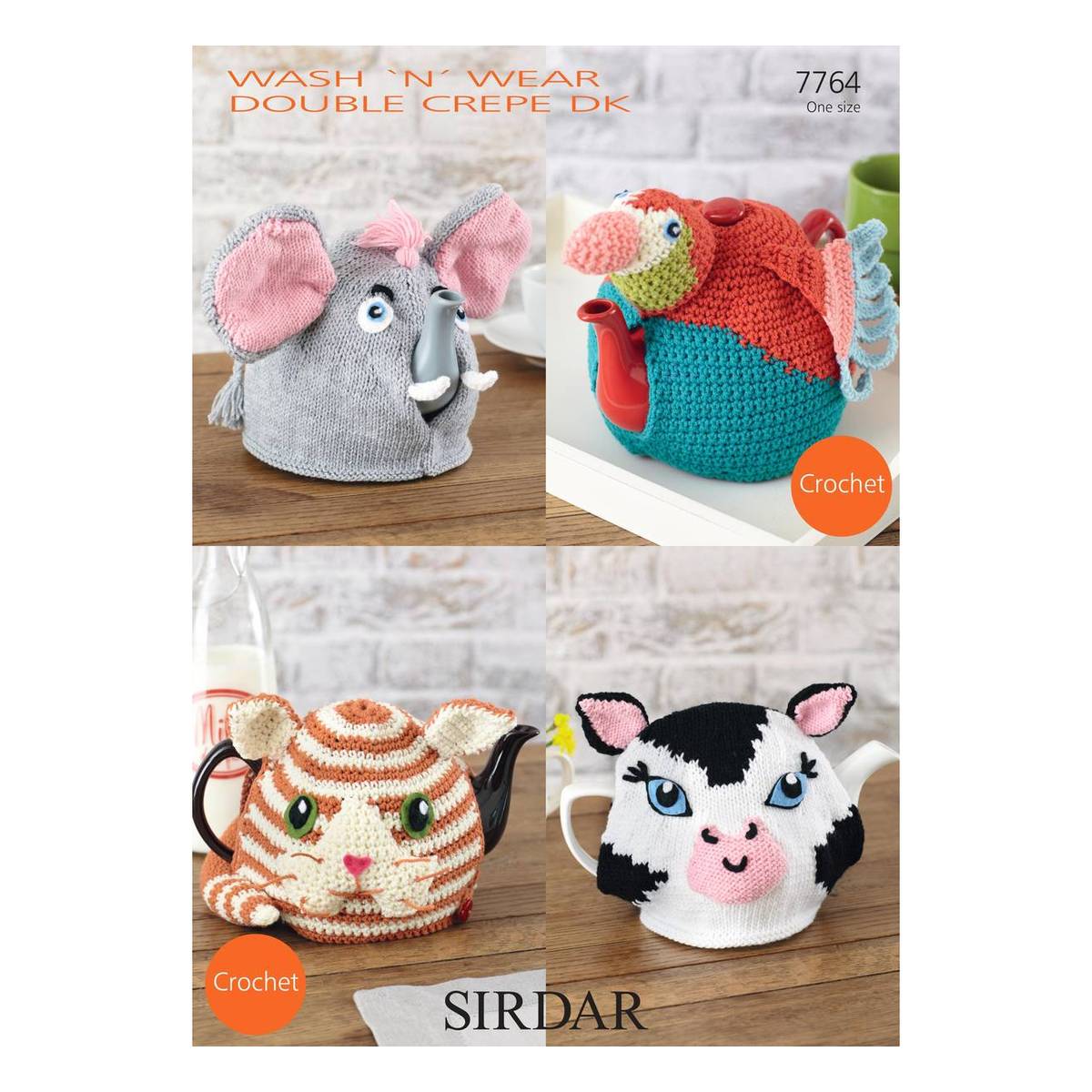 Sirdar Wash 'n' Wear Double Crepe Tea Cosy Digital Pattern 7764