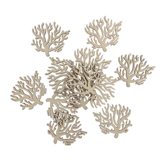 Coral Wooden Toppers 12 Pack
