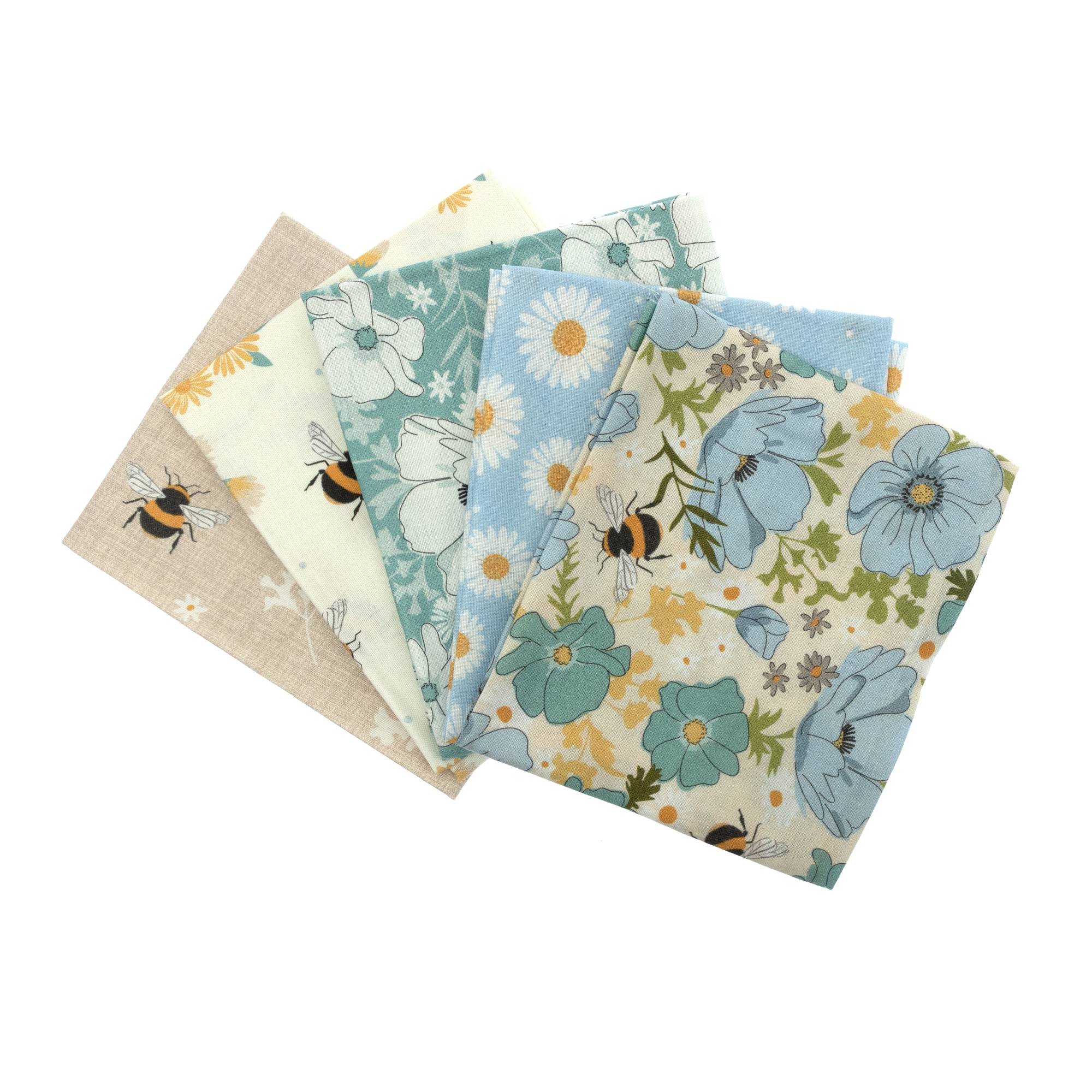 WI Garden Bee Cotton Fat Quarters 5 Pack