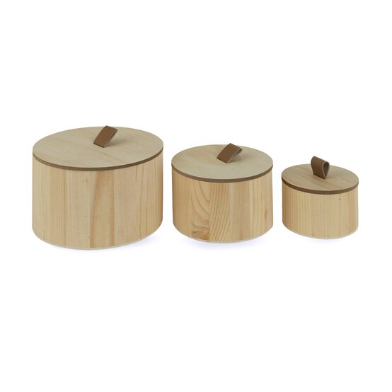 Wooden Circular Nesting Boxes Set 3 Pieces
