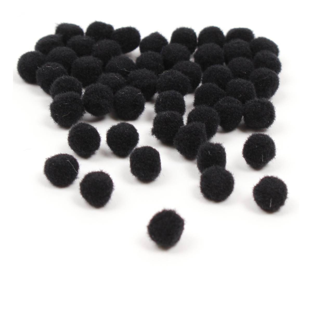 Black Pom Poms 7mm 50 Pack