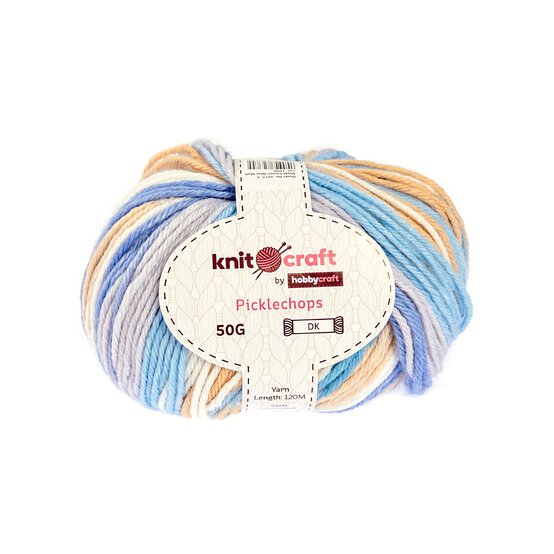 Knitcraft Blue Multi Picklechops DK Yarn 50g