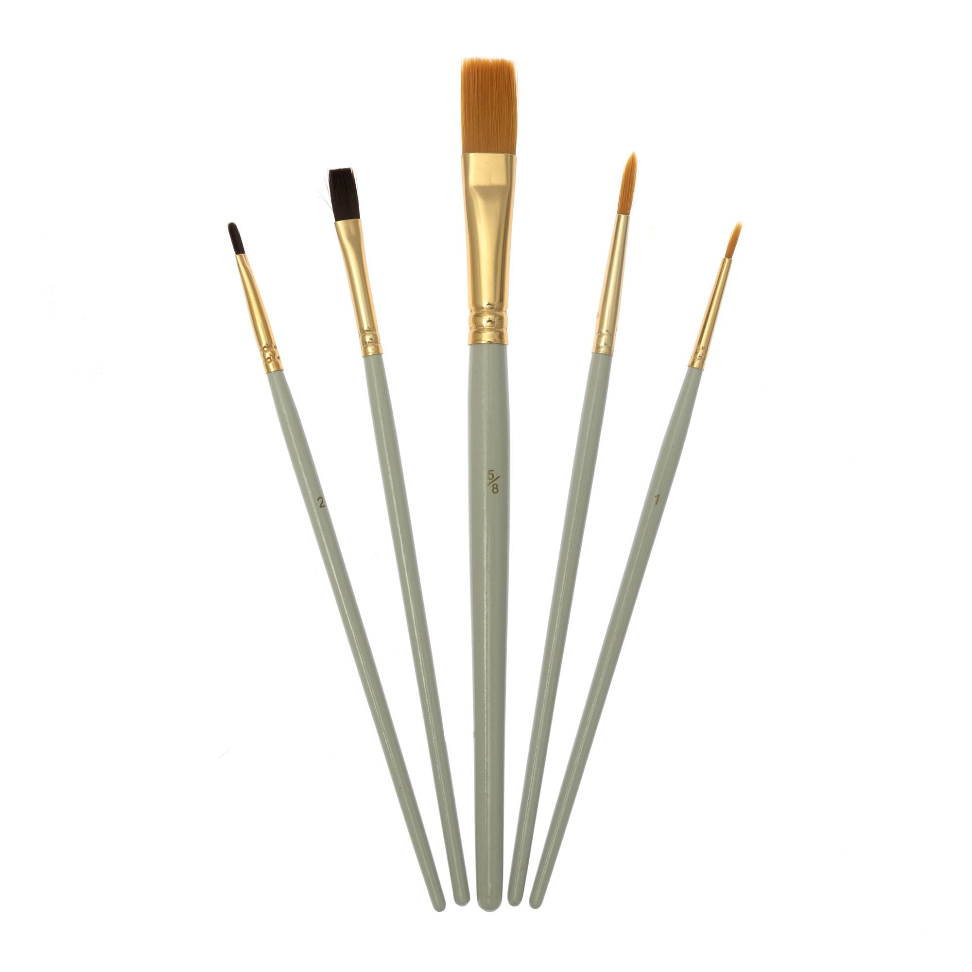 Assorted Wooden Brush Set 5 Pack