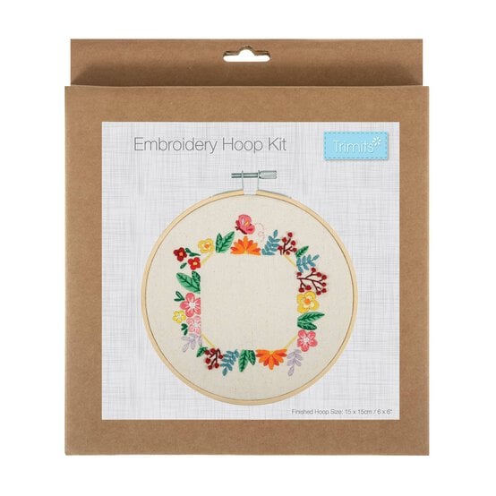 Trimits Floral Photo Frame Embroidery Hoop Kit