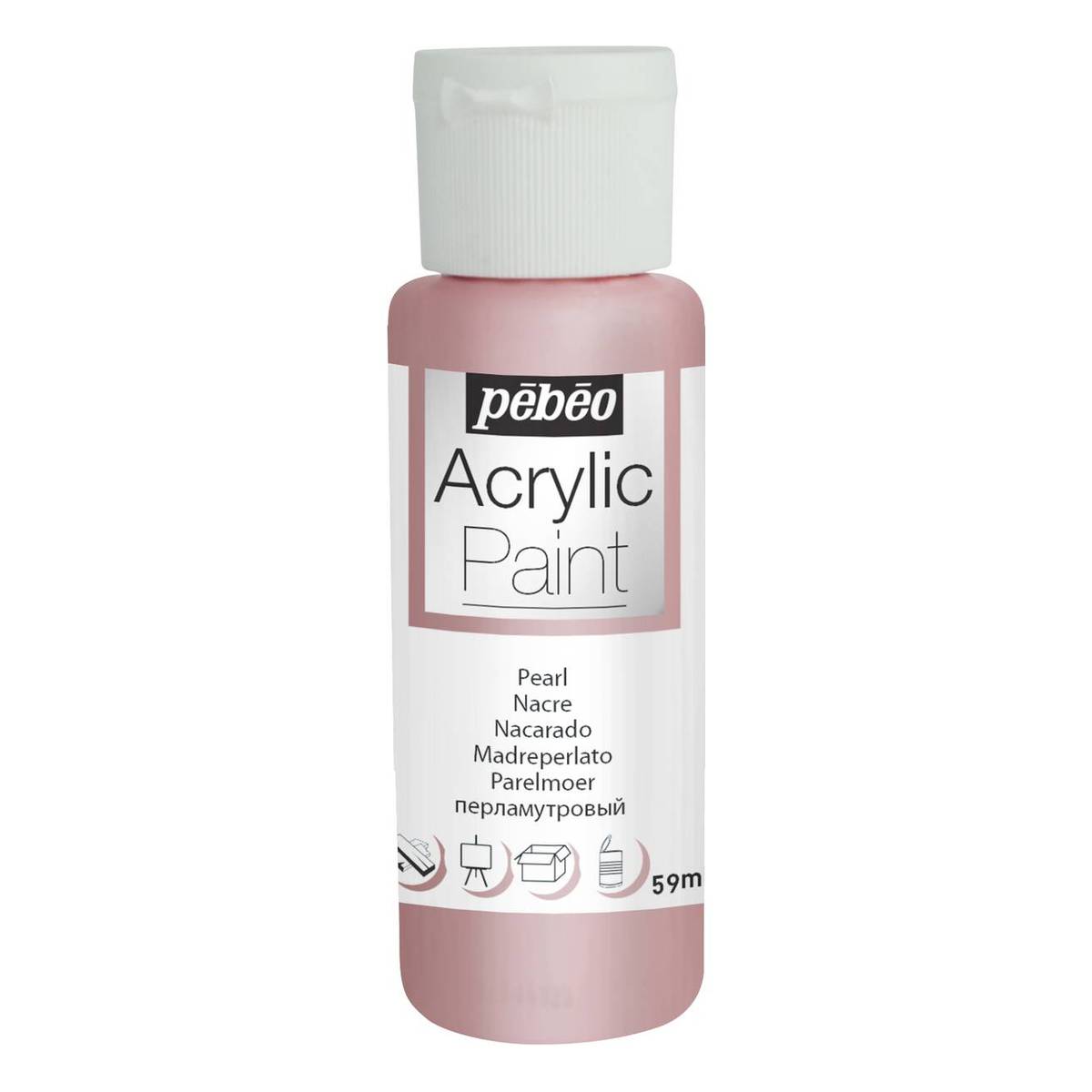 Pebeo Pink Pearl Acrylic Craft Paint 59ml