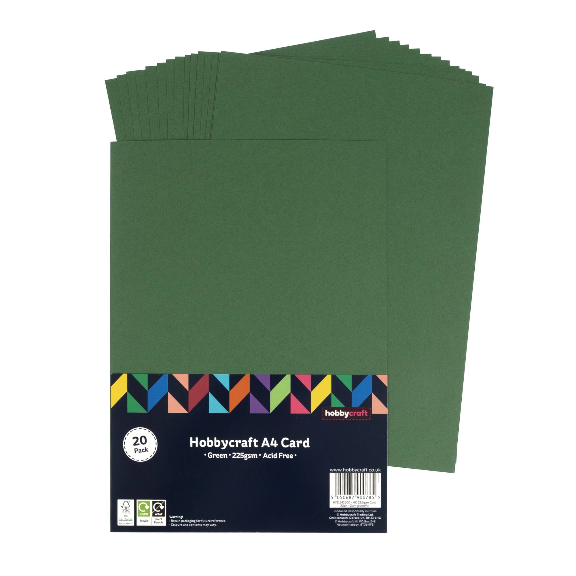 Dark Green Card A4 20 Pack