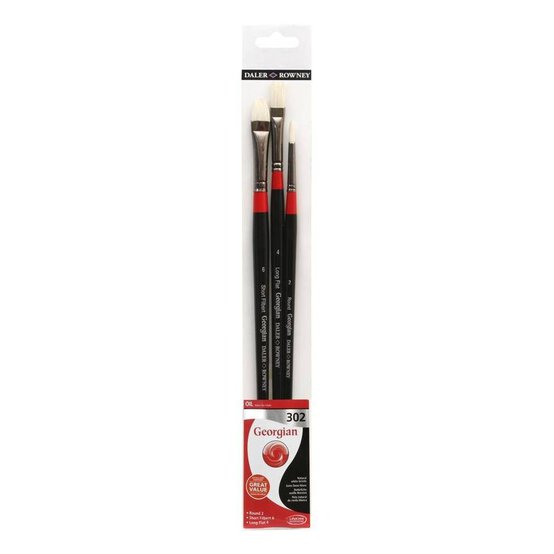 Georgian Oil Painting Brushes Set 302 3 Pack