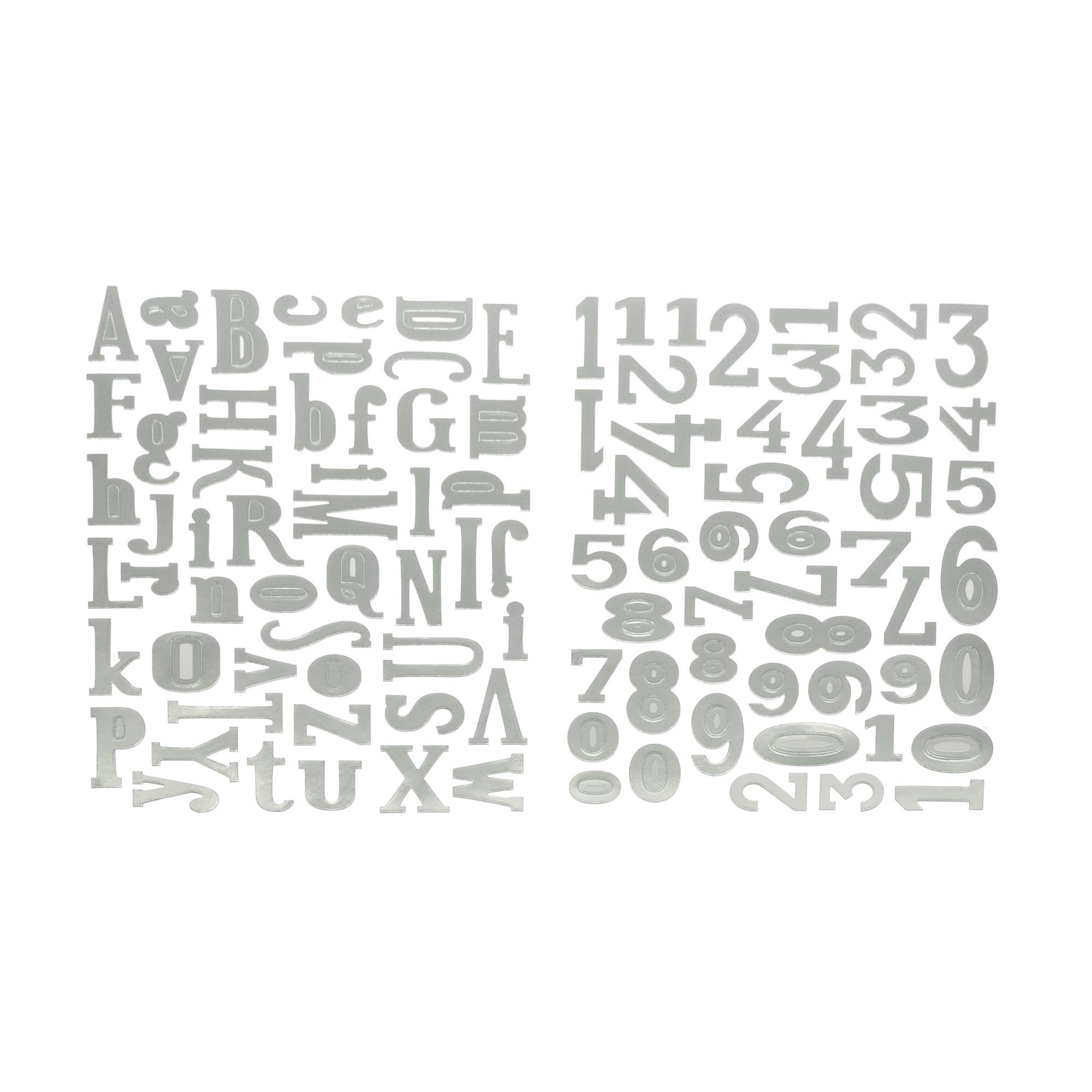 Silver Metallic Alphabet Stickers 100 Pieces