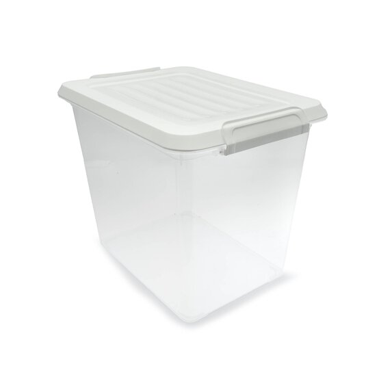 Clear White Storage Box 24 Litres