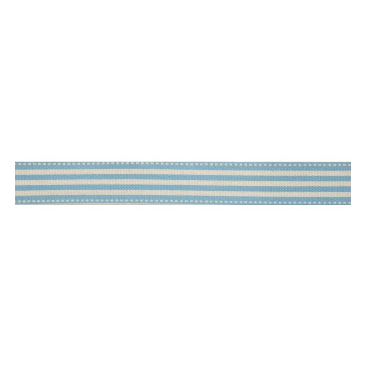 Blue Stripe Cotton Ribbon 15mm x 5m