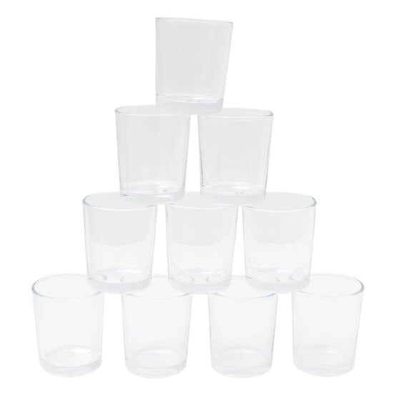 Plain Clear Tealight Holders 10 Pack