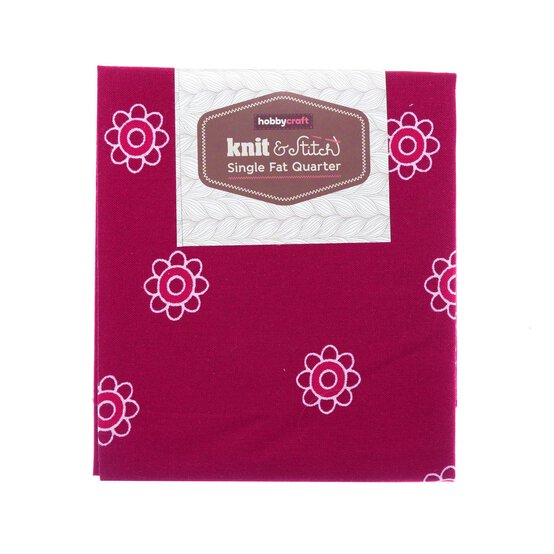 Pink Flower Single Cotton Fat Quarter