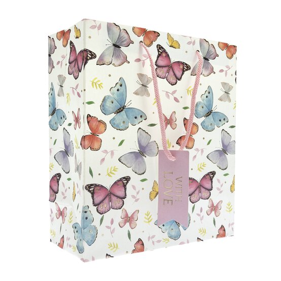 Butterfly Print Gift Bag 26.5cm x 33cm