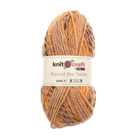 Knitcraft Orange Mix Round the Twist 100g