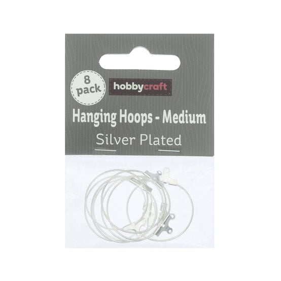 Silver Plated Hanging Hoops 25mm 8 Pack