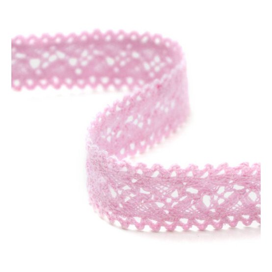 Pink Cotton Lace Ribbon 18mm x 5m