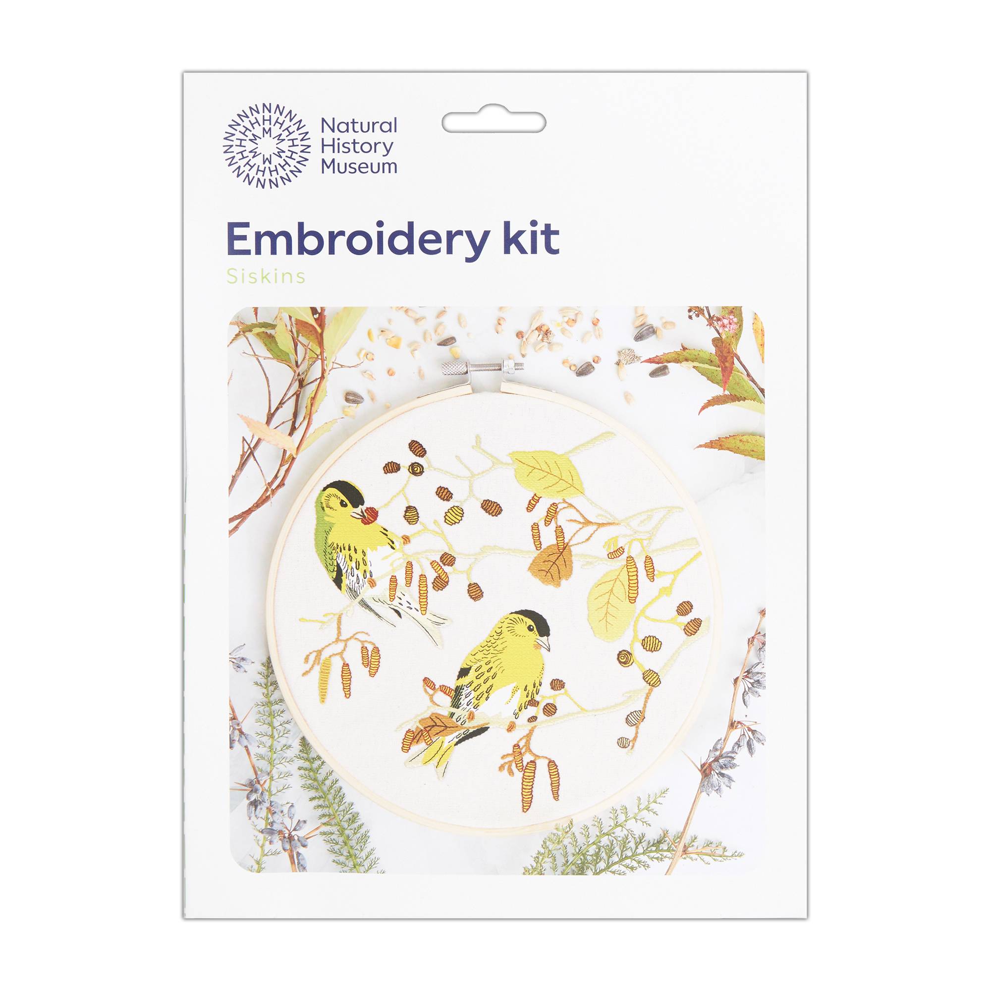 Natural History Museum Siskins Embroidery Kit 8 Inches