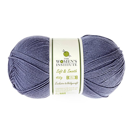 Women's Institute Blue and Grey Soft and Smooth Aran Yarn 400g