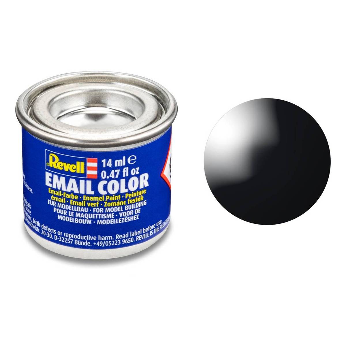 Revell Black Gloss Enamel Paint 14ml (07)