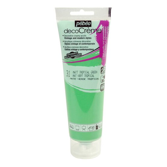 Pebeo Tropical Green Deco Creme Paint 120ml