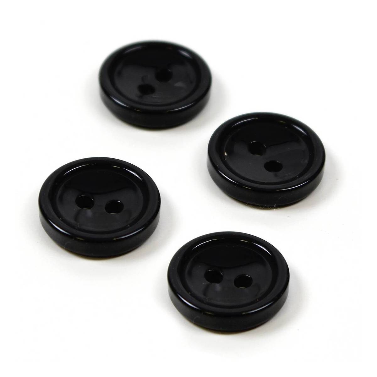 Hemline Black Basic Knitwear Button 4 Pack