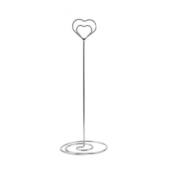 Silver Heart Table Number Stand