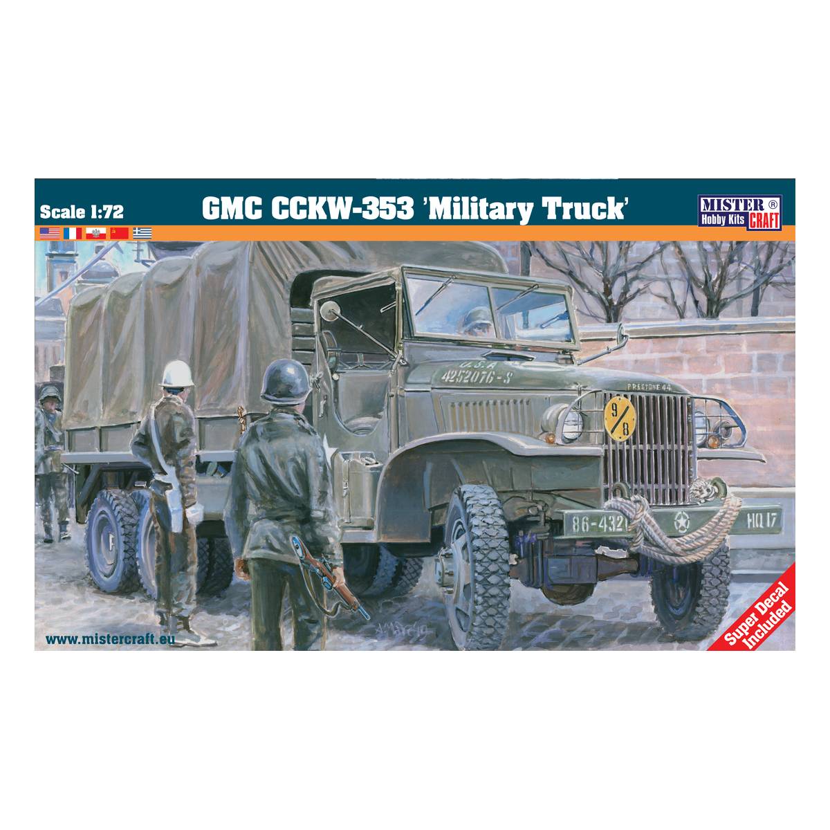 MisterCraft GMC CCKW-353 Military Truck Model Kit 1:72