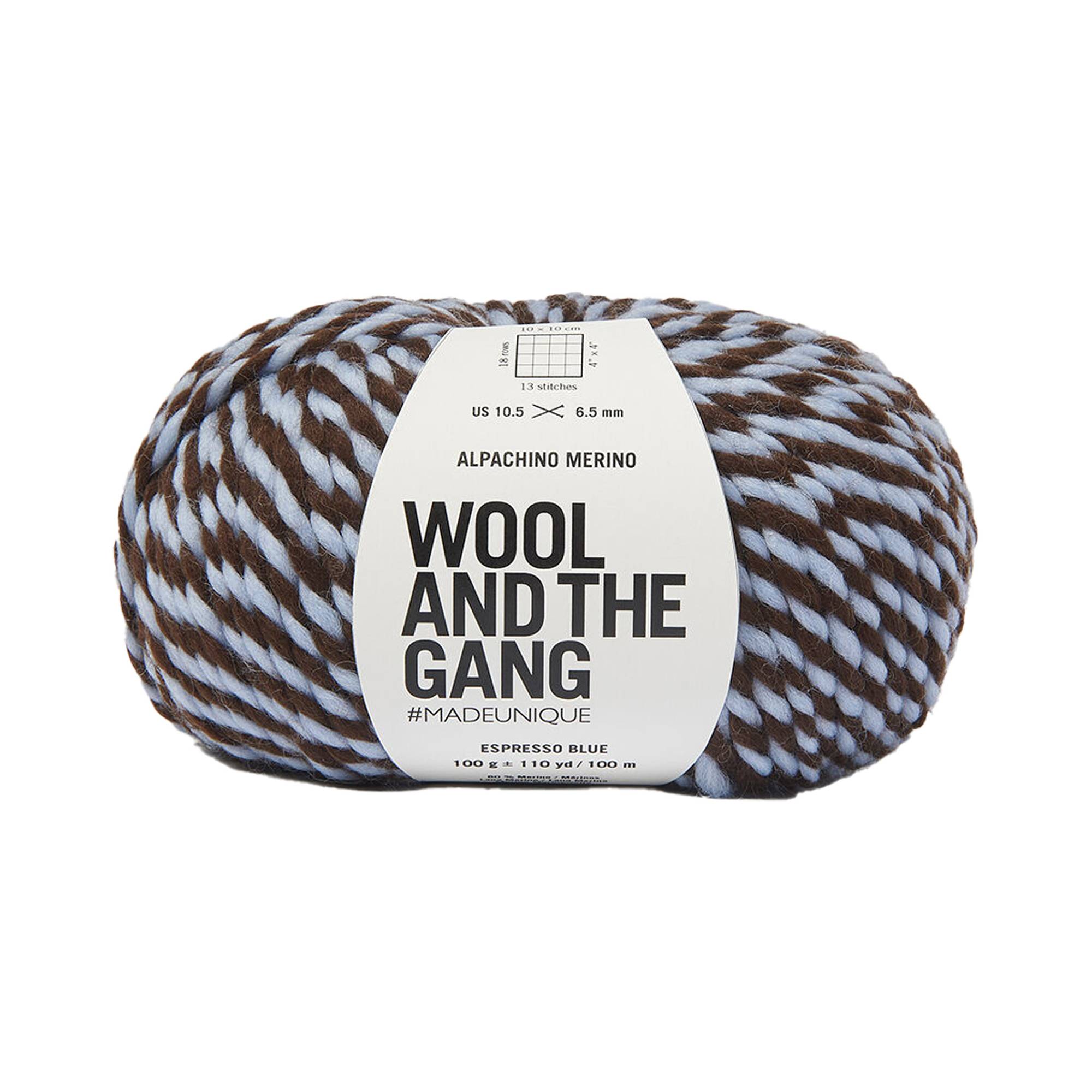 Wool and the Gang Espresso Blue Alpachino Merino Twist 100g