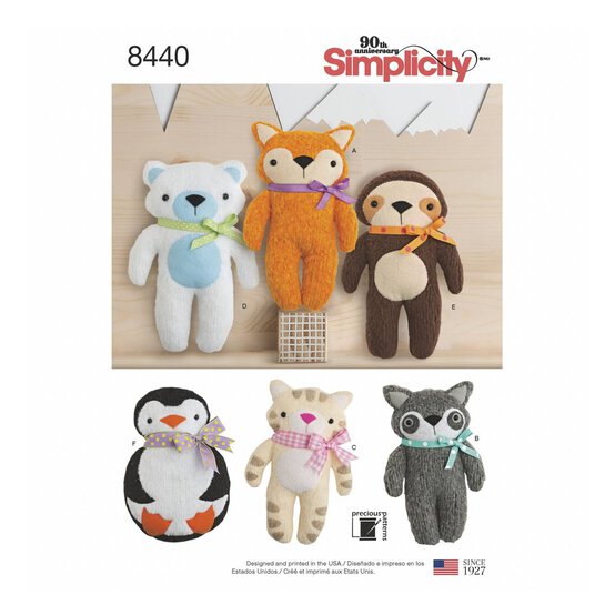 Simplicity Stuffed Animals Sewing Pattern 8440