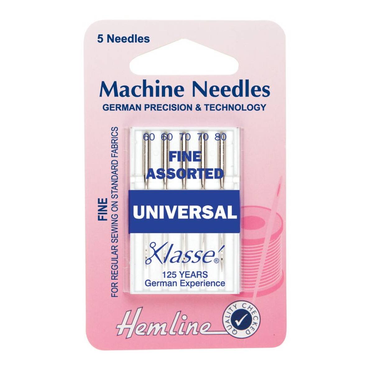 Hemline Assorted Fine Machine Needle 5 Pack