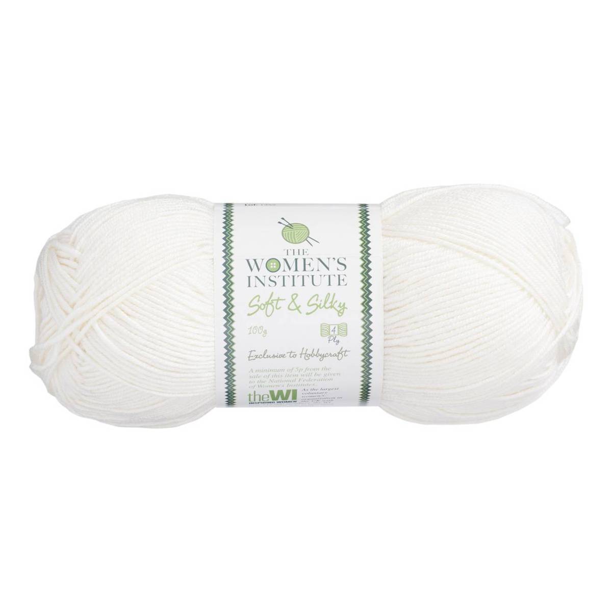 Women's Institute Cream Soft and Silky 4 Ply Yarn 100g