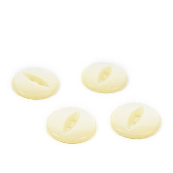 Hemline Cream Basic Fish Eye Button 4 Pack