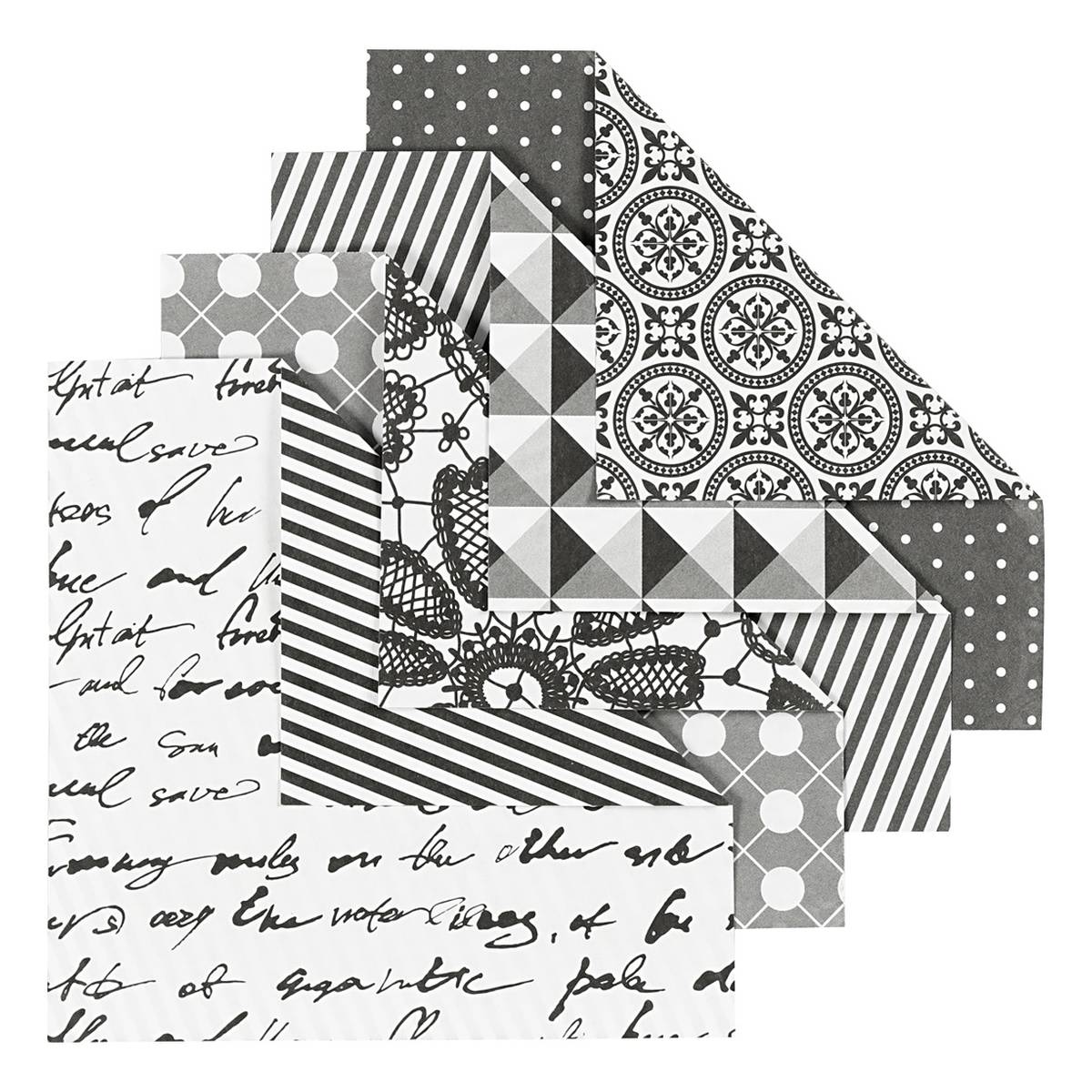 Black Monochrome Origami Paper 10cm 50 Pack