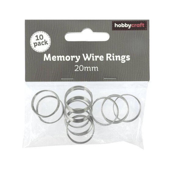 Memory Wire Rings 20mm 10 Pack