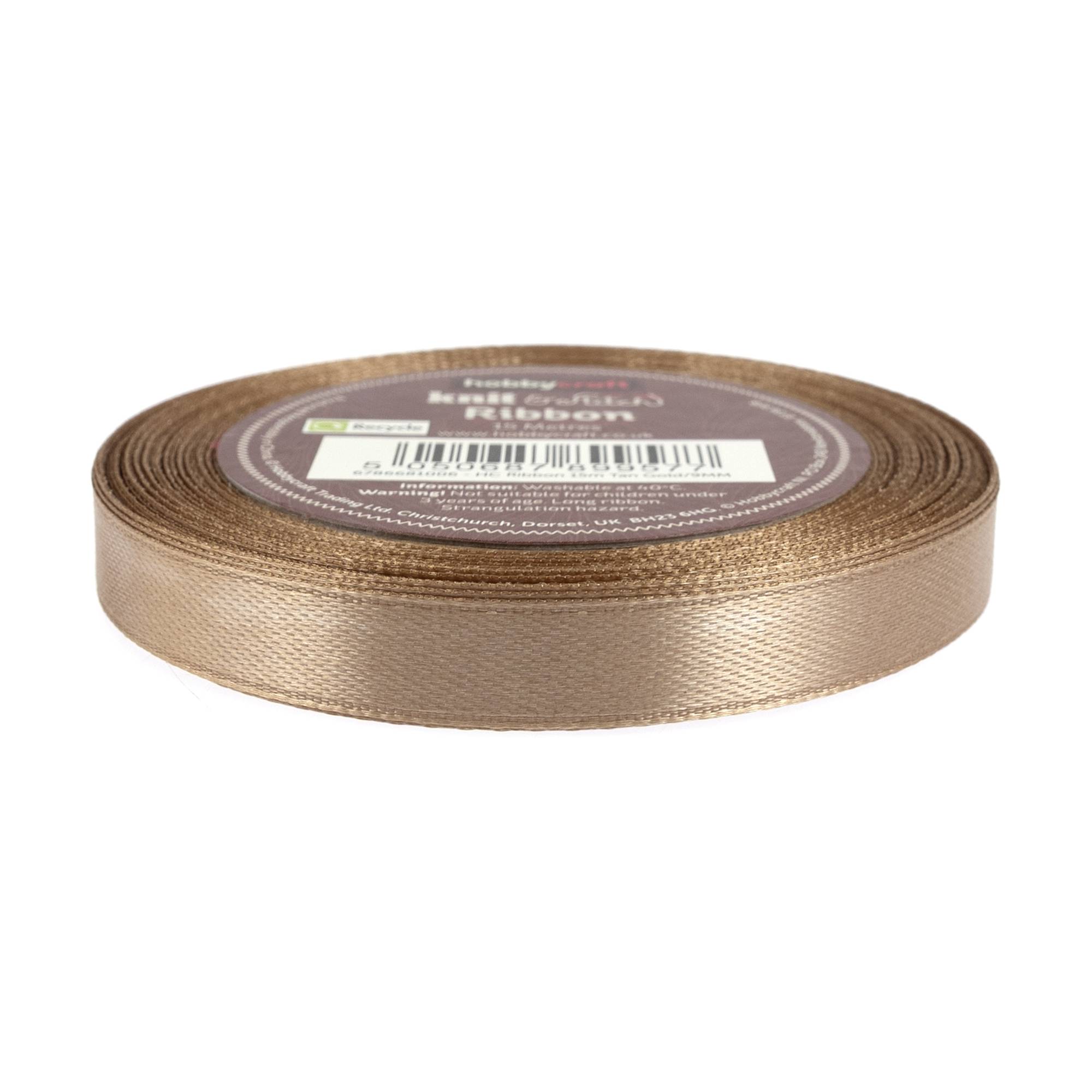 Tan Gold Satin Ribbon 9mm x 15m