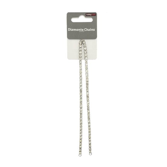 Silver Diamante Chains 18cm 2 Pack