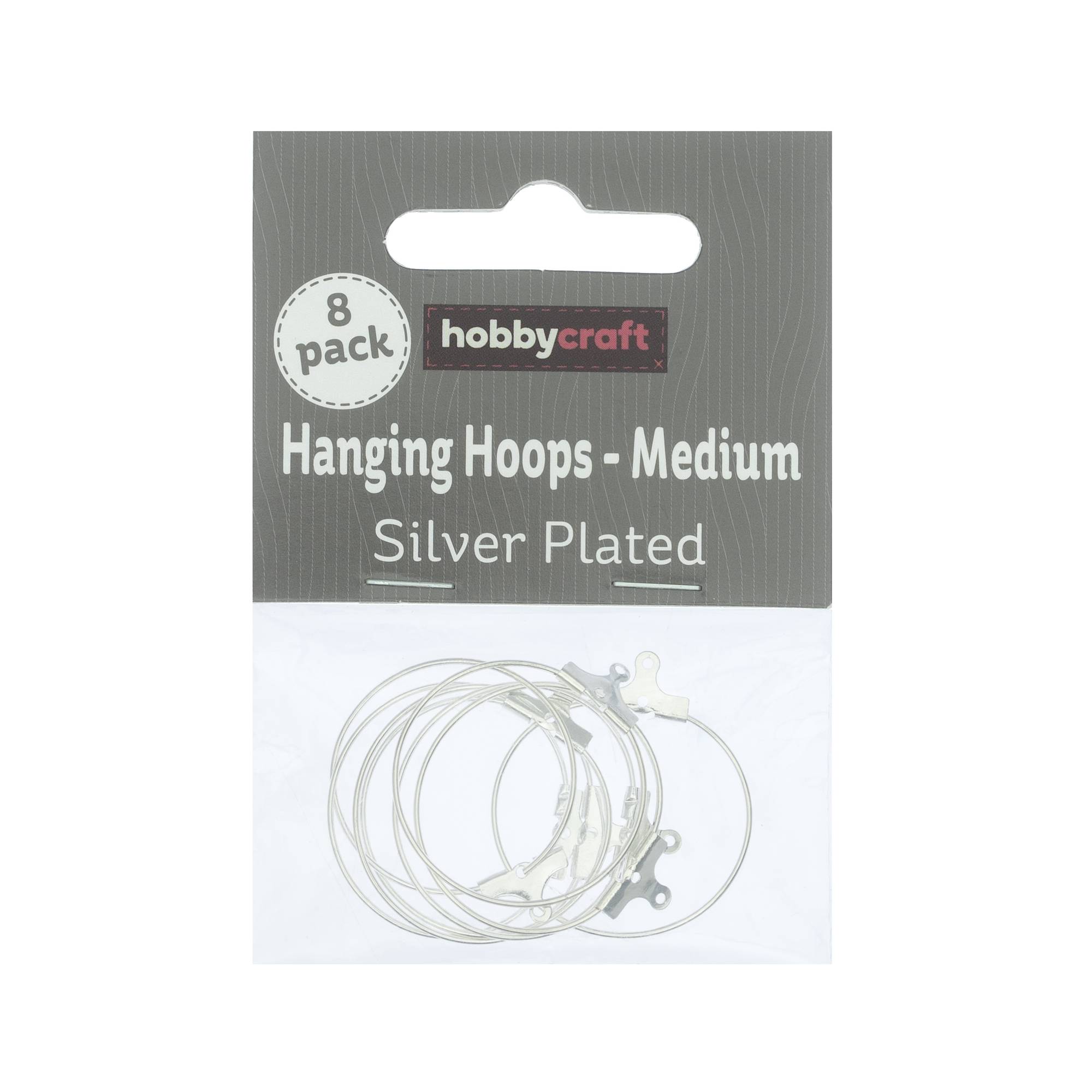 Silver Plated Hanging Hoops 25mm 8 Pack