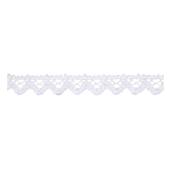 White Iridescent 16mm Metallic Lace Trim by the Metre