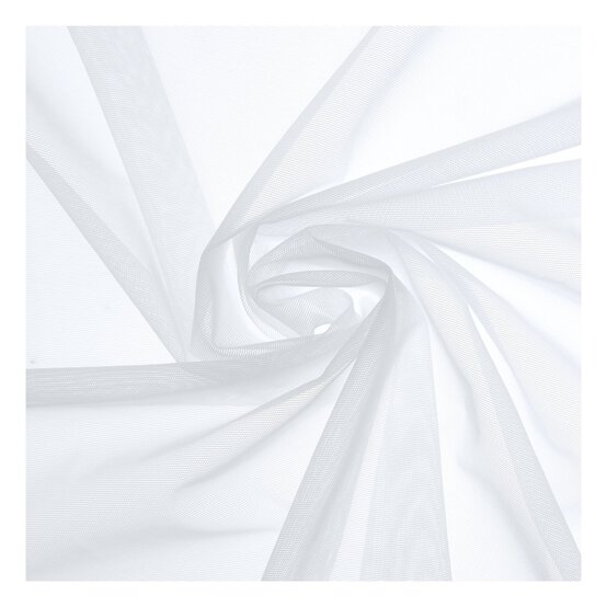 White Spandex Mesh Fabric by the Metre