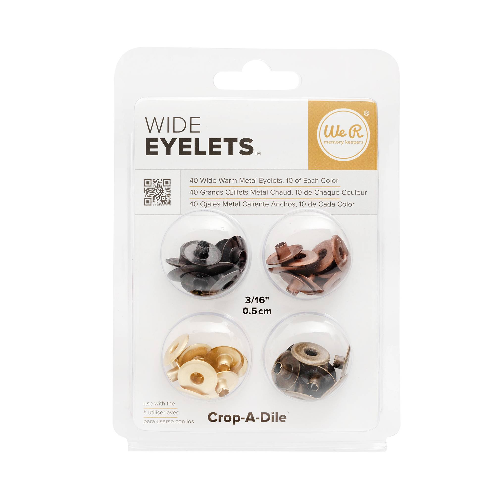 We R Makers Warm Metal Wide Eyelets 40 Pack