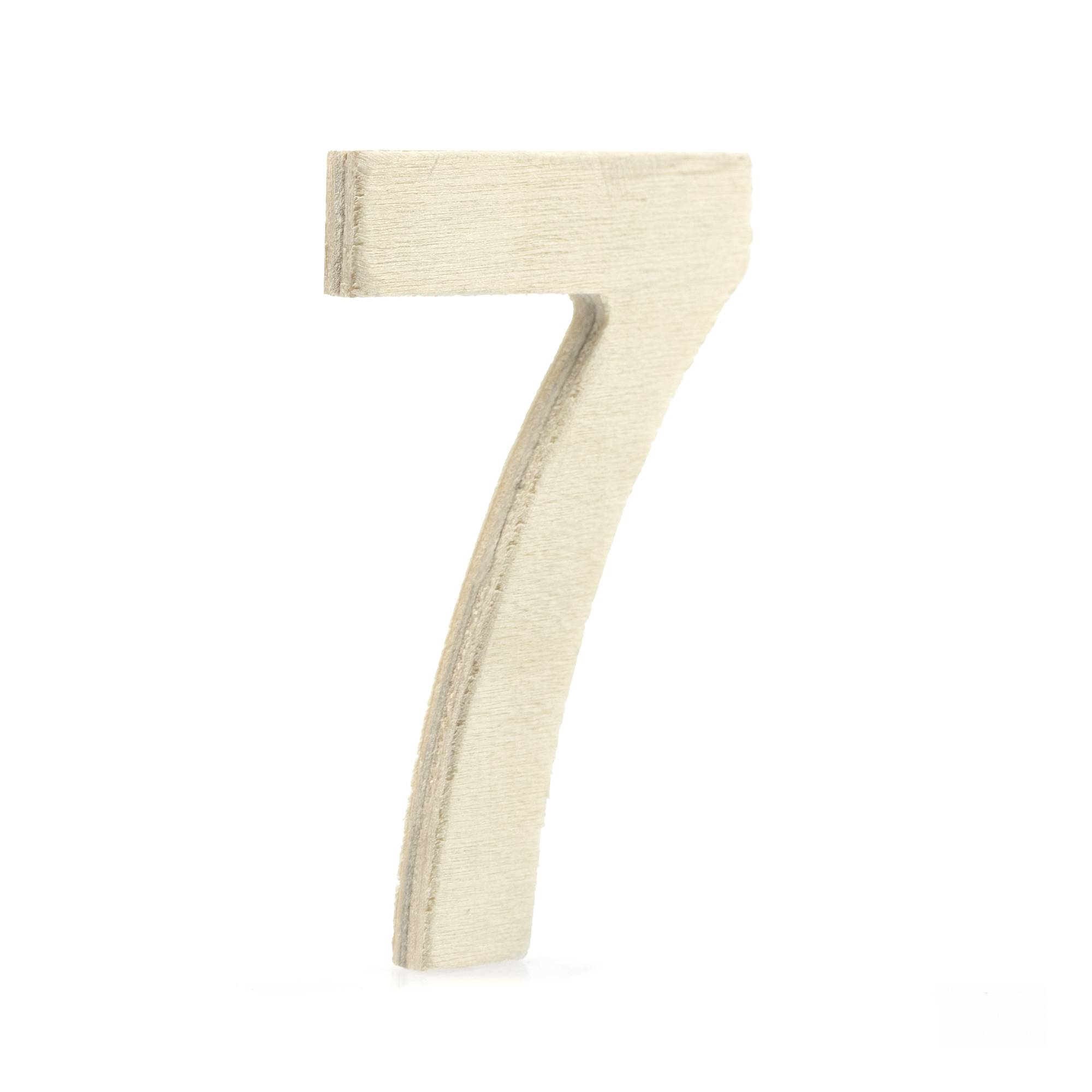 Small Wooden Number 7 6.5cm