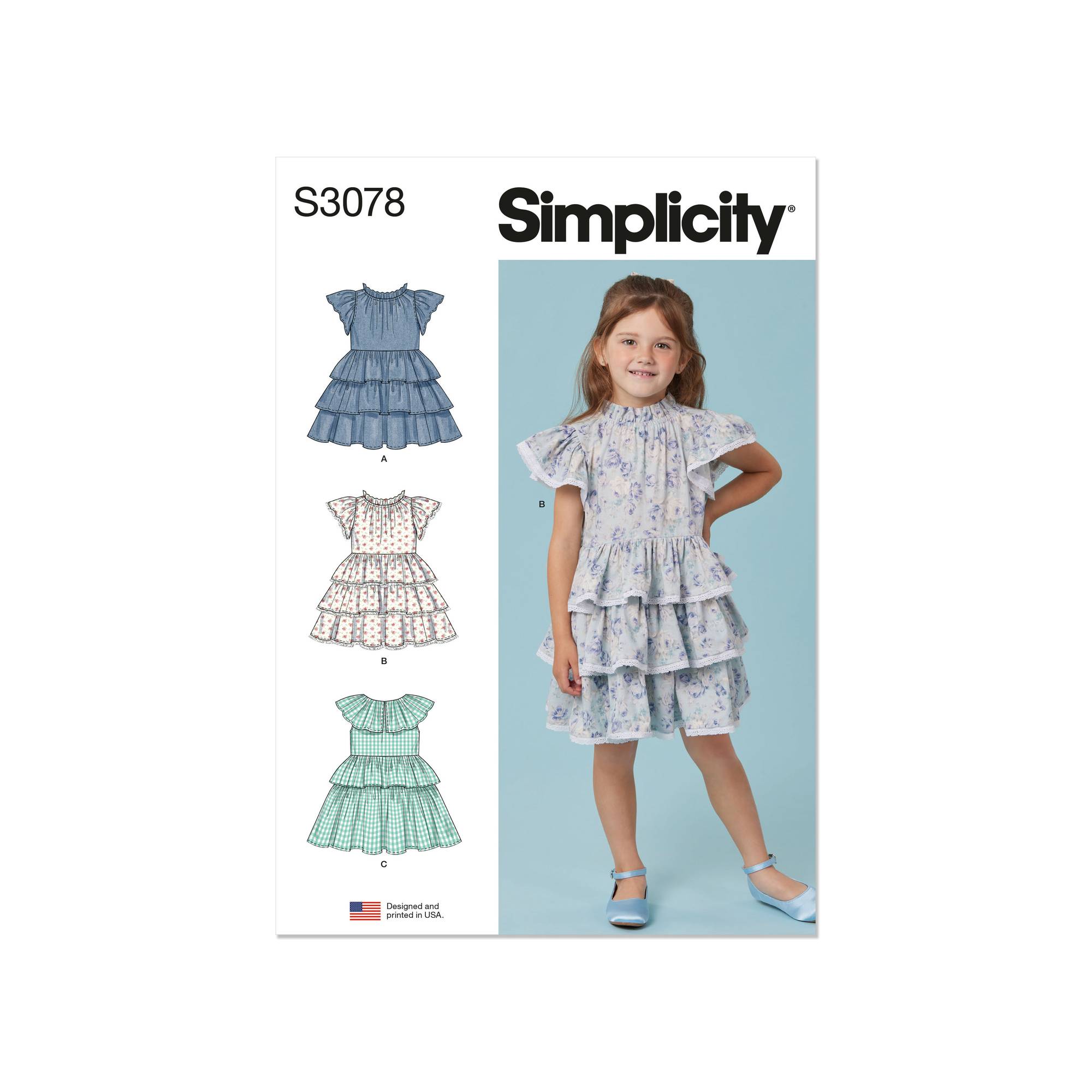 Simplicity Children’s Dress Sewing Pattern S3078 (3-8)