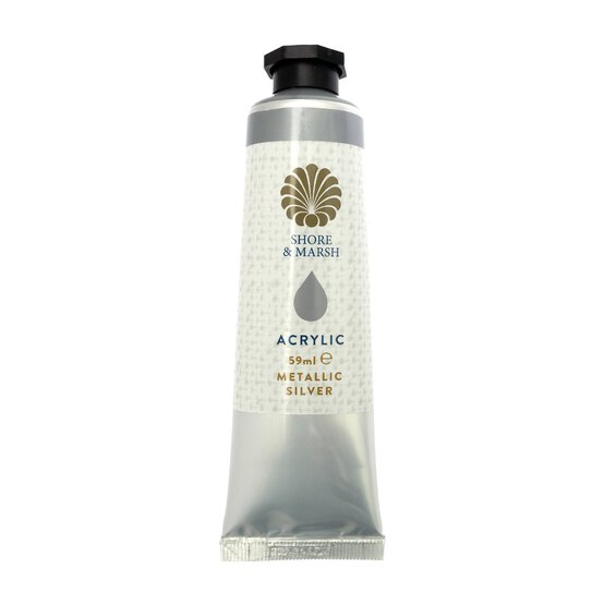 Shore & Marsh Metallic Silver Acrylic Paint 59ml